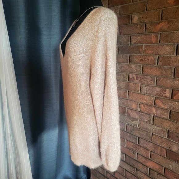 AVA & VIV Women's Chenille Mohair V-Neck Cream/Blush - Size 1X - Picture 4 of 12